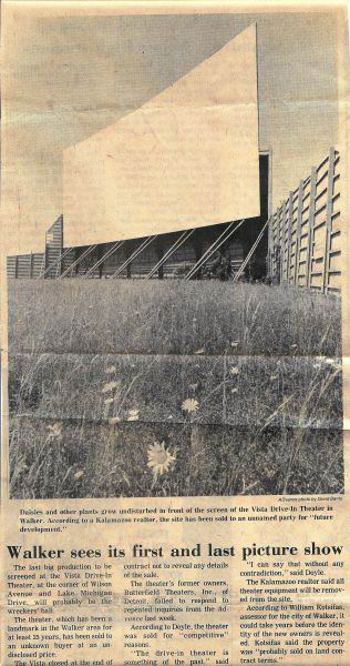 Vista Drive-In Theatre - Article On Closing (newer photo)